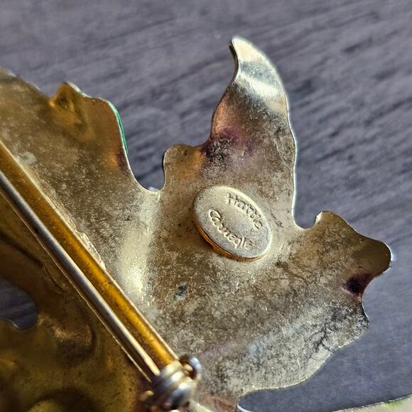 Vintage Hattie Carnegie Bumble Bee Maple Leaf Brooch - Picture 2 of 6